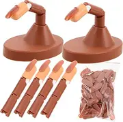 EXQUIMEUBLE 1set Adjustable Manicure Practice Finger Model Realistic Skin Tone Flexible Design Comprehensive Training Kit for Nail Art for Beginners Professionals