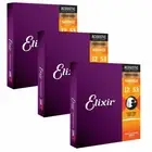 3 Sets Elixir 16052 Nanoweb Acoustic Guitar Strings Light 12-53 Phosphor Bronze