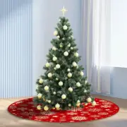 35.4inch Snowflake Pattern Red Xmas Tree Mat Xmas Tree Skirt Home Party Supplies