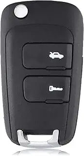FLJKCT Car Key Shell 2 Buttons Remote Flip Folding Car Key Shell Uncut Blade Key Case Car-Styling,for Chevrolet Epica