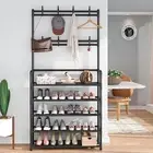 5-Tier Entryway Coat Rack, Coat and Shoe Rack, Entryway Bench Storage Organizer