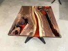 Red Epoxy Table, wooden resin dining table, epoxy resin river, wooden table tops