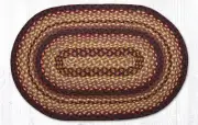 Earth Rugs C-371 Black Cherry Chocolate Cream Oval Braided Rug 20" x 30"