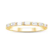 Bevilles Baguette Ring with 1/4ct of Diamonds in 9kt Yellow Gold