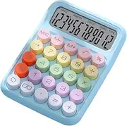 Mechanical Pushbutton Calculator 12 Digit Large LCD Display Office Calculators Desktop 18°Tilt Screen Kids Calculator for Everyday Life School Basic Office Work