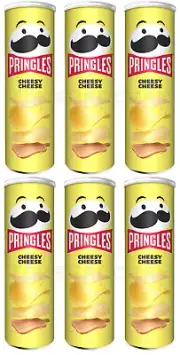 6 PRINGLES CHEESY CHEESE Flavor Potato Chips Snacks 165g 5.8oz