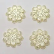 200 Flatback Pearl Sunflower Beads Flat Back Scrapbook Craft 13mm(1/2")