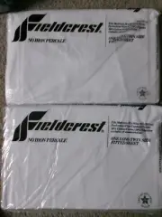 Two Sealed Fieldcrest White No-Iron Percale Long Twin Size Fitted Sheets
