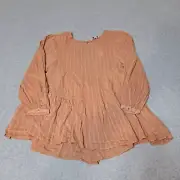 American Eagle Shirt Woman XS Orange Peasant Babydoll Tiered Coquette Fairy Whim