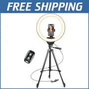 14'' LED Ring Light with 50'' Tripod & Smartphone Holder for Perfect Lighting
