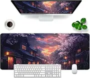 Sakura Large Gaming Mouse Pad XL Desk Pad 31.5x11.8x0.12 inch Keyboard Pad (Cherry Blossoms)