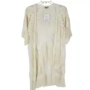 Cottagecore Boho Sheer Cardigan Small western lace Beachy Coastal Ethereal