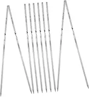 10Pcs Stainless Steel BBQ Skewers Grilling Sticks for Outdoor Barbecue for Kabobs Roasting Lamb and Chicken Dishwasher Safe Heat Resistant Cooking Utensils