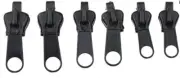 6Pcs Black Fasteners,Fix Zip Puller,Zipper Repair Kit Replacement Zip Slider