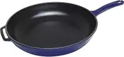 Chasseur Cast Iron Non-Stick Fry Pan/Skillet with Cast Handle, 28 cm, French Blue 19959