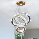 CLAIRDAI Modern LED Ring Chandeliers Crystal Ceiling Light Fixture Adjustable...