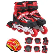 Flash Straight Row Roller Skating Shoes Suit for Children and Adults - Small Size