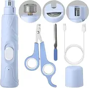 Yukaione Pet Nail Grinder with LED Light – Electric Nail Trimmer for Dogs, Cats, Birds & Small Animals – Quiet Low Vibration USB Rechargeable 2-Speed Nail File – Safe & Easy Grooming(Blue)