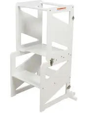 [Childcare] Wooden 2-in-1 Convertible Learning Tower With Desk in White