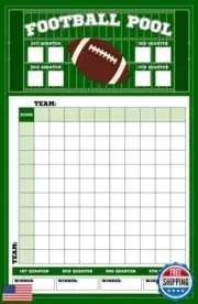 Football Big Game Betting Pool Box Squares Scoreboard Bowl Office Party Game