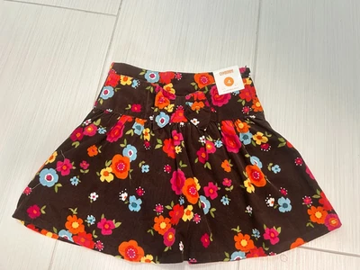 Gymboree Girls Size 4 Floral Corduroy Skirt w/built in shorts adustable waist