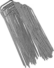 100 Packs Heavy Duty 11 Gauge Galvanized Steel Garden Stakes Staples Securing Pegs For Securing Weed Fabric Landscape Fabric Netting Ground ZTM