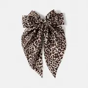 Leopard Barrette Large Bow Hair Clip