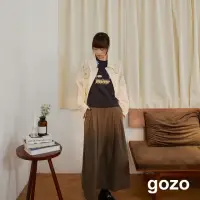 在飛比找momo購物網優惠-【gozo】gozo毛線織片寬袖襯衫(兩色)