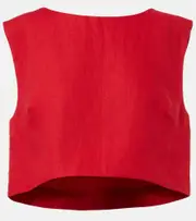 [Posse] Posse Martina linen crop top AU 18 red