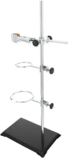 Gatuida 1pc Iron Stand Laboratory Equipment Kit Pipe Shelf Bracket Heavy Duty Laboratory Stands Clamps Heavy Duty Laboratory Ring Clamp Science Stand with Clamp Flask Tube Stand Silver