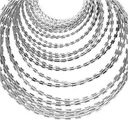 Razor Wire Barbed Wire Razor Barbed Wire, Anti-Climbing Barbed Wire Fence, Outdoor Garden Helical Coils for Critter Deterrent