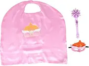 QUMIIRITY 3pcs Princess Costume for Light Up Snowflake Wand Mask Cape for Halloween Birthday Parties Imaginative Play Comfortable Easy to Clean