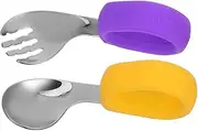 Healvian 1 Set Stainless Steel Fork and Spoon Set Silverware Fork and Spoon Silverware Utensils Children Dinner Spoons Forks Metal Fork Utensils