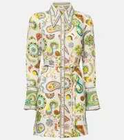 [Alemais] Alémais Arcade paisley linen minidress UK 10 multicoloured