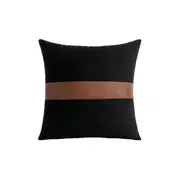 Pillow Cover PU Leather Throw Pillow Covers Farmhouse Decor Stripe Patchwork Modern Decor Square Cushion Covers-Style 4