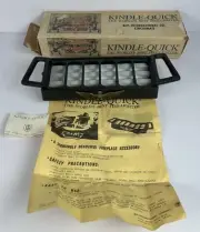 Vintage Kindle Quick Cast Iron Fireplace Lighter Log Fire Starter Never Used