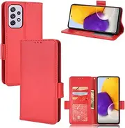 Compatible with Samsung Galaxy A52 4G Wallet Case,Compatible with Samsung Galaxy A52 5G Wallet Case,PU Leather Folio Flip Case Compatible with Samsung Galaxy A52s 5G Cell Phone Leather Case Red