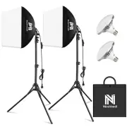Softbox Lighting Kit, NiceVeedi 2-Pack 16'' x 16'' Softbox Photography Lighti...