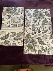 William Sonoma Placemats Table Runner Set French Floral Green Blue 4/1 DEADSTOCK
