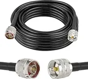 XRDS -RF N Male to PL259 UHF 25FT, N-Type to UHF Cable Low Loss RG8X Coax Cable (50 Ohm) Pure Copper Extension Jumper for Antenna/Wireless LAN Device/WiFi/Radio/Coaxial Extension Cable