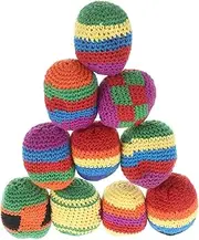 GETAJGHSD 12pcs Wool Sandbag Crochet Outdoor Sacks Outdoor Play Sack Ball Small Hacky Ball Juggling Sack Crochet Balls Cat Ball Bean Bag