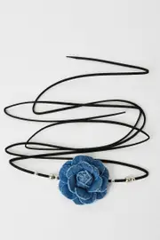 Blue Rosette Belly Chain - Size ONE, Women's Belts