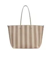 Fendi Roll Striped Large Reversible Tote Bag One size dove-grey