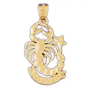 14K Gold 20MM Zodiac Scorpio Charm