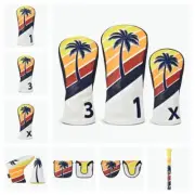 PRG GOLF ORIGINALS ENDLESS SUMMER. WOOD AND PUTTER HEADCOVERS, ALIGNMENT STICKS