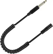 tunghey Coiled 1/8" to 1/4" Mono Audio Cable, 3.5mm(1/8 inch) TS Female to 6.35mm (1/4 inch) TS Male Audio Coiled Cable for Amplifier, Speaker,Guitar 0.8M (1/4 Male to 1/8 Female)