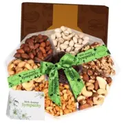 Gourmet Collection - Mixed Nut Gift Basket With Greeting Card By 1 lb Sympathy