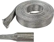 Electriduct 1/4" Tinned Copper Metal Braid Sleeving Flexible EMI RFI Shielding Wire Mesh (0.16" Diameter) - 25 Feet