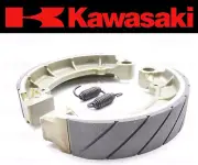 Set of (2) Kawasaki Water Grooved REAR Brake Shoes and Springs #41048-1082