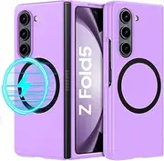 [YINLAI] for Samsung Galaxy Z Fold 5 Case, Case for Galaxy Z Fold 5, [Compatible with MagSafe] Magnetic Skin-Friendly Touch Slim Protective Cover for Samsung Galaxy Z Fold 5 5G 7.6'' Case 2023, Purple